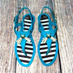 Henri Bendel Turquoise Jelly Sandal Sz 7